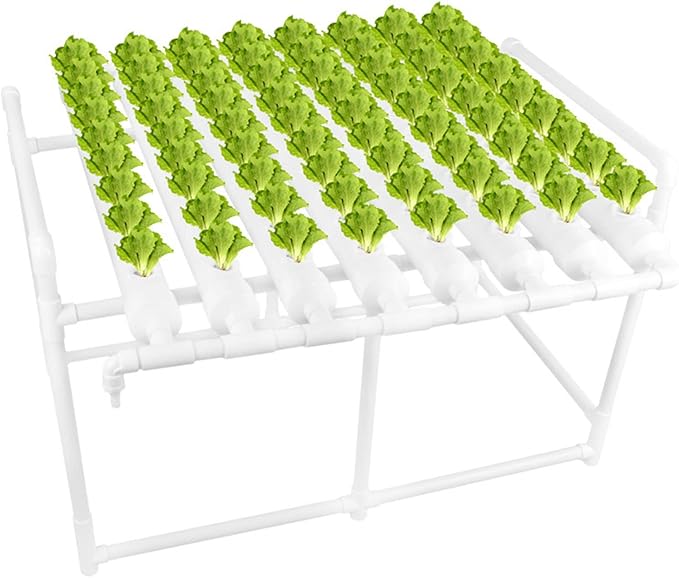 72-Holes Hydroponic Grow Kit Water Culture System with Water Pump &amp Pump Timer Hydroponic Growing System for Leafy Vegetables