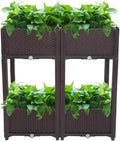 Vasitelan Raised Garden Bed with Legs Planters for Large planters Outdoor Plants Elevated Plastic Garden Planter Boxes Plant pots for Patio Backyard Porch Deck