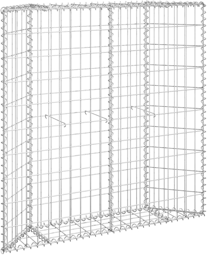 Galvanized Steel Trapezium Gabion Raised BedOutdoor Garden Galvanized Steel Wire Mesh Grid Stone Wall Flower Raised Bed for Vegetables Flowers Plants 39.4x7.9x39.4