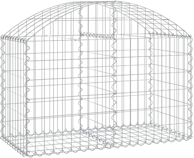 Gabion Basket Silver Galvanized Iron 39.4 x 19.7 x 23.6/31.5 in Rectangular Outdoor Garden Raised Bed Weather-Resistant Planter Box