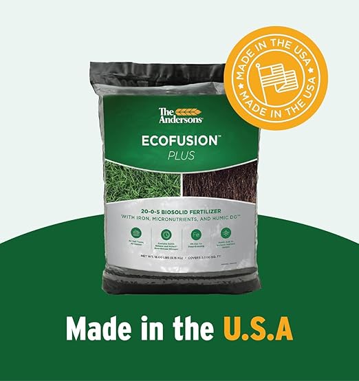 The Andersons Professional Ecofusion™ Plus 20-0-5 Biosolid Fertilizer with Humic Acid Iron and Micronutrients 18 lb. Bag - Covers up to 5000 sqft.