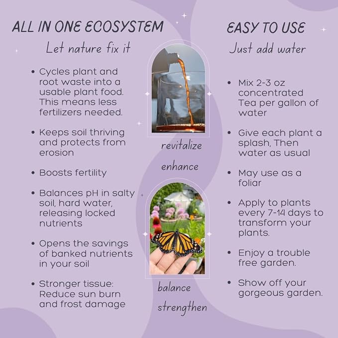 Worm Tea for Gardening and Composting - Set of 2 Quarts - Organic Earthworm Soil Enhancer - Vermicompost with Kelp - Increase Yields Boost Growth - Vegetables Flowers Fruit and Trees - VermisTerra