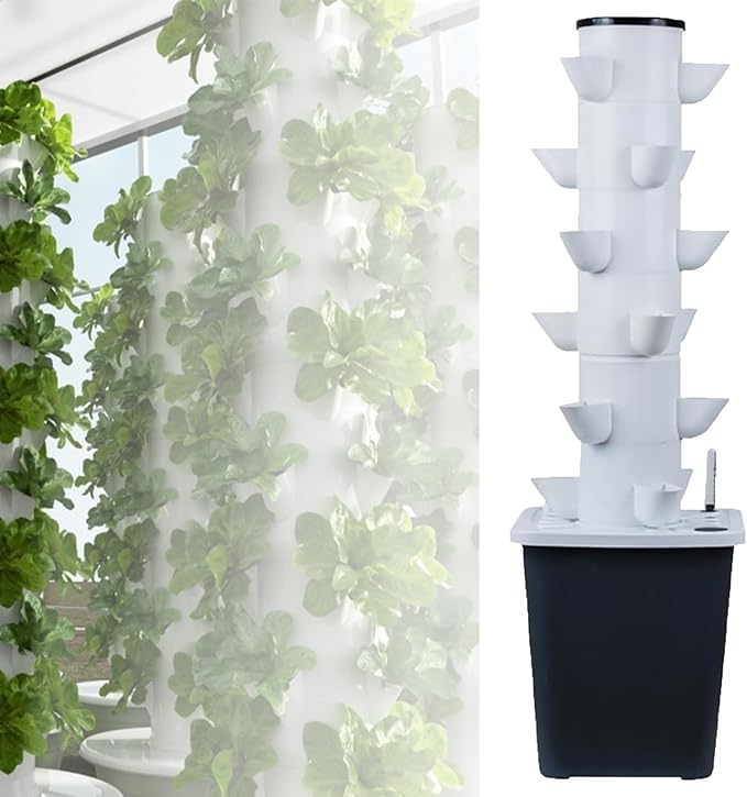 Vertical Garden Planting Box Indoor Garden Hydroponic Planting System DIY Hydroponic Planting Kit Suitable for Herbs Fruits and Vegetables(30 Holes)
