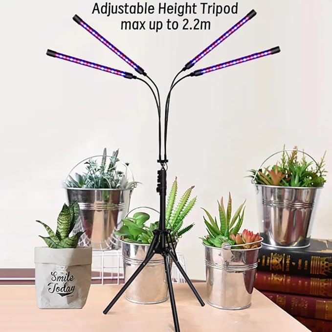 Plant Grow Lights for Indoor Plants Growing 3/9/12h Timer &amp 9 Dimmable Levels Full Spectrum LED Red Blue Light Plant Grow Lamp for Home Greenhouse Adjustable Tripod Stand Max 2.2M
