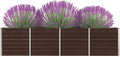 Raised Garden Bed 126x15.7x30.3 Galvanized Steel Brown Unique Plant Pots Plant Pots Outdoor Garden Pots Pot Planter for Outdoor Porch Gardening Plants