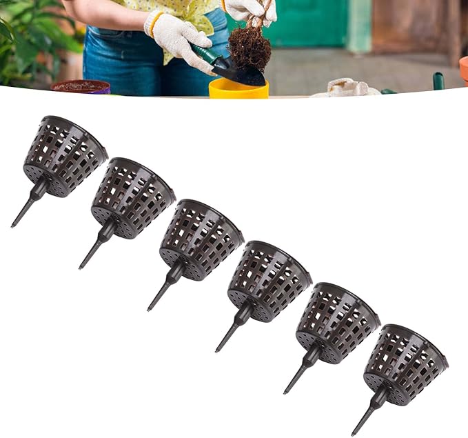 Bonsai Fertilizer Cups 100PCS Plastic Mesh Basket with Lid Garden Nutrition Box Tools for Succulents and Orchids – Large Size for Easy Plant Feeding Indoor Ou
