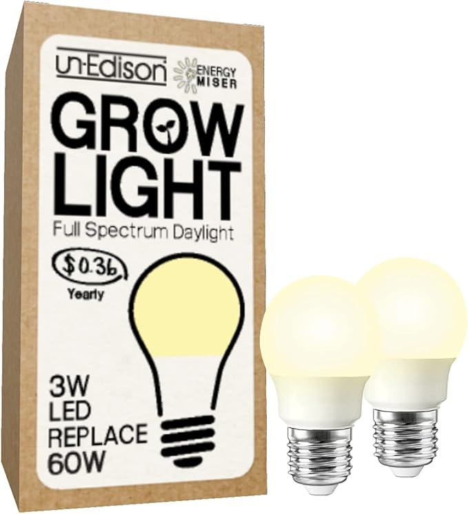 Miracle LED Un-Edison Energy Miser Full Spectrum Grow Light Bulb Replacing 60W (6-Pack)
