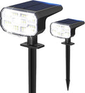Solar Lights Outdoor Waterproof IP65 Super Bright LED 6500K 2 Lighting Modes Solar Powered Yard Garden Solar Spot Lights for Outside Landscape Auto On/Off -2 Pack