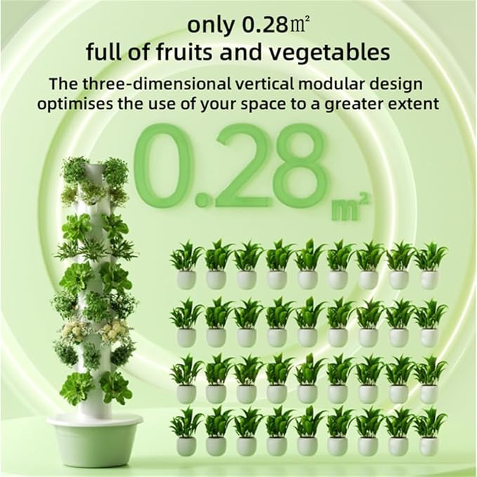 Indoor Vertical Farming Garden Planter Hydroponic Growing System Kit with Plant Light Pump and Movable Water Tank for Home Indoor Gardening SystemGreen7 Layers