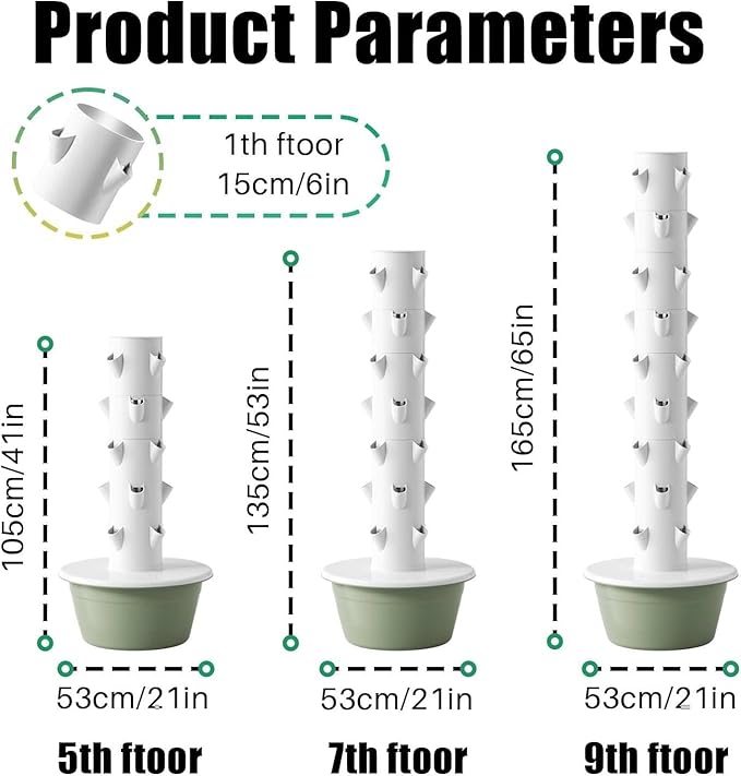 Hydroponic Growing System Kit Indoor &amp Outdoor Herb Garden Vegetable Tower with LED Grow Lights Automatic Timer Ideals for Gardeners &amp Beginners 5thfloor