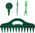 Seed Sower and Garden Tool Set – 4 Pcs Dispenser Kit with Spacing Tools Depth Funnel Seeder Fork &amp Planting Spike for Flowers and Vegetables