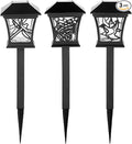 Alpine Corporation Solar-Powered Nature Inspired Pathway Lights 3-Piece