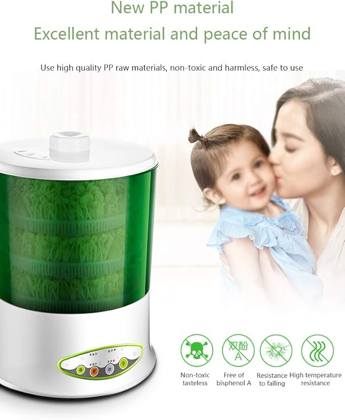 Electric Sprout Bud Machine Intelligent Thermostat Vegetable Green Seeds Growing Automatic Bean Sprouts Maker 2Layer