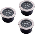 LED Buried Landscape Lights - Outdoor Beam Spotlight 85-265V Embedded Buried Lamp IP67 Waterproof Staircase Floor Aisle Illumination Stainless Steel Lights(RGB12W)