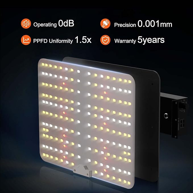 VEVOR LED Grow Light 400W Full Spectrum Dimmable High Yield Samsung 281B Diodes Growing Lamp for Indoor Plants Seedling Veg &amp Bloom Greenhouse Growing Daisy Chain Driver 4x4/5x5 ft Tent Black