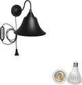 Hook Mounted Plant Light Full Spectrum 6000K 25W White Light Timing Plug in Cord Industrial Style Black Wall Lamp for Indoor Plants Flowers Growing
