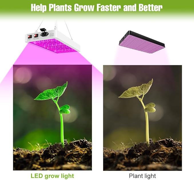 2pcs 600W Red Blue LED Plant Grow Lights Full Spectrum Supplement Lamps. With Veg &amp Bloom Modes Dimmable. Perfect for Indoor Planting comes with a Slim Panel Design UV &amp IR Plants Full Light