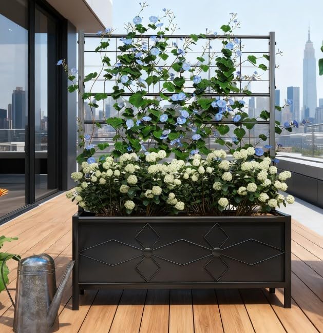 Garden BedOutdoor Planter Box Galvanized Raised Garden Bedwith for Climbing Vines