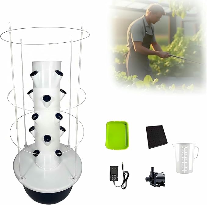 Hydroponics Growing Tower System with Plant Climbing Frame Plant Vertical Planter Germination Indoor Garden Vegetable Plant Kit for Gardening Lover-*