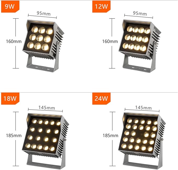 Square LED Flood Light - AC220V Spotlight Led Beam Lamp 30°A Beam of Light Spotlight Waterproof Long-Range Projection Lights Outdoor Narrow Light Wall Washer Lamp(Warm White Light18W)