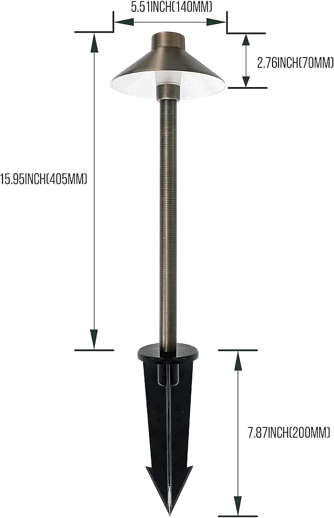 GKOLED 10 Pack Brass Landscape Spotlights (MR16 Bulbs Included) with 4 Pack Brass Landscape Path Lights (G4 Bulbs Included)