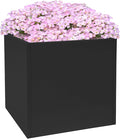 Heavy-Duty Galvanized Steel Raised Garden Bed 26x26x26in - Elevated Planter Box with Removable Panel for Tomatoes/Herbs/FlowersRust-Proof Outdoor Metal Garden Kit for PatioBackyardBalcony (Black)