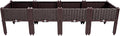4pcs Raised Garden Beds with Legs 61x15x15in Brown Large Plants Elevated Garden Boxes with Drainage Holes Planter Boxes Outdoor for Vegetables Flowers Herbs