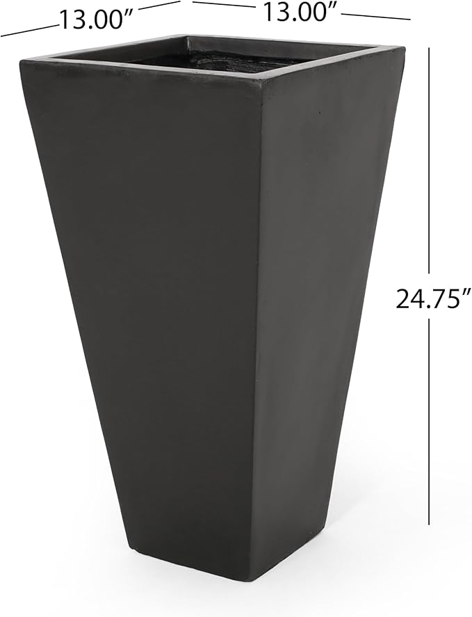 13 Outdoor Small Stone Planter Black