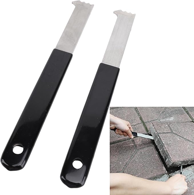 2Pcs Paver Puller Paver Extractor Tool Heavy Duty Paver Puller Tool Set - Paver Extractor with Joint Scraper and Micro Teeth for Easy Garden Brick and Block Replacement