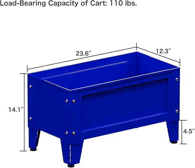 Elevated Metal Planter Box Stand Heavy Duty Raised Garden Bed for Vegetables Flowers Herbs Indoor Outdoor Use Deep Blue