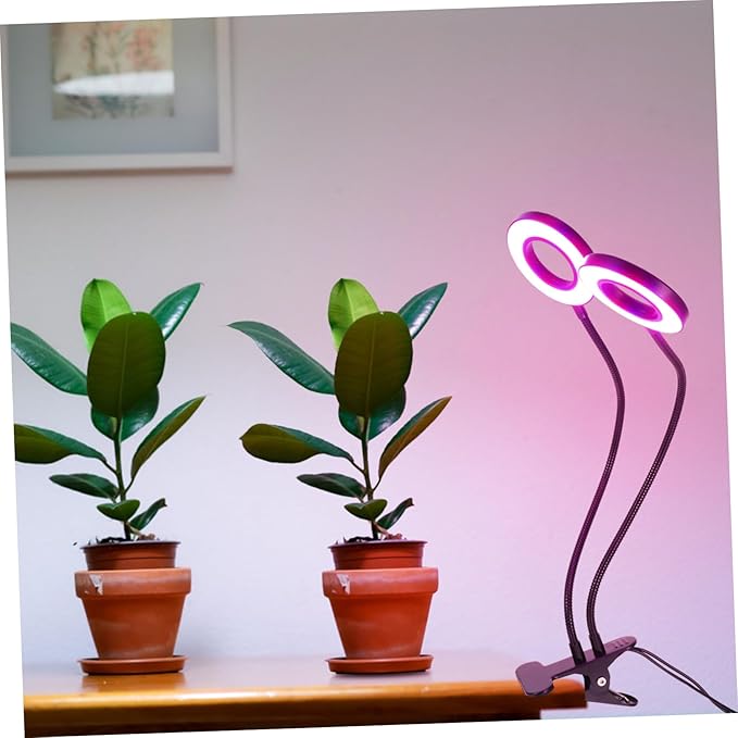 5v Led Plant Growth Lamp Dual-Head Indoor Light for Vegetables Flowers USB-Powered with Timer and Dimmable Brightness for Home Gardening