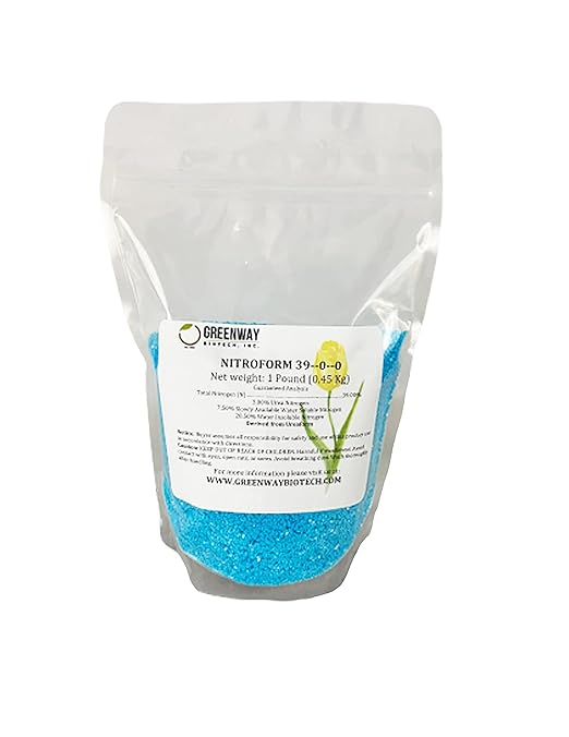 Greenway Biotech Nitroform 39-0-0 Slow Release Nitrogen Fertilizer - 3% Urea 7.5% Water Soluble 28.5% Insoluble Nitrogen for Plant &amp Lawn Growth (2 Pounds)