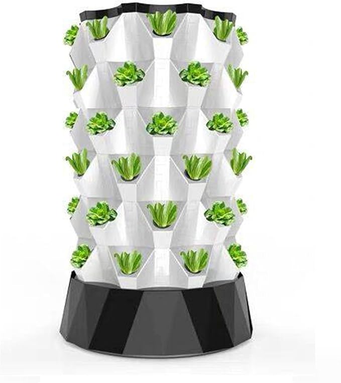 Tower Hydroponic Growing System with Water Pump Vertical Plant Sites Soilless Garden Column DIY Hydroponic Farm Equipment AeroponicKit Smart Water Circulation(6 Layers)