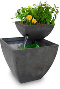 AquaSprouts Fountain: Hydroponic Aquaponic Water Garden Kit Charcoal 8 Gallons
