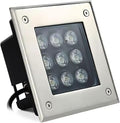 LED Landscape Lights - Outdoor Buried LightsSquare Ultra-Thin Spotlight IP66 Waterproof Embedded Underground Light for Pathway Walkway Deck Yard Floor LampRed-3W
