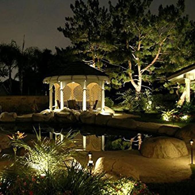 Youngine 12V Outdoor LED Lawn Light Lamps Landscape Spotlight 5W COB Garden Patio Wall Yard Path Decorative Lighting with Spiked Stand Pack of 2 (Warm White) NO Plug
