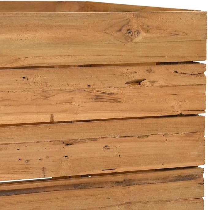 Wooden Raised Bed Planter Box for Flowers/Vegetables/Herbs in Backyard/Patio Outdoor 39.4x15.7x21.7 Recycled Teak Wood and Steel-623
