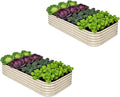 2-Pack Galvanized Raised Garden Bed 8x4x1.5 | 10x2x1.5 ft 18 Tall Metal Planter Boxes Outdoor for Herb Vegetable Modular Raised Flower Bed for Gardening with Zn-Al-Mg Coated - Moss Green