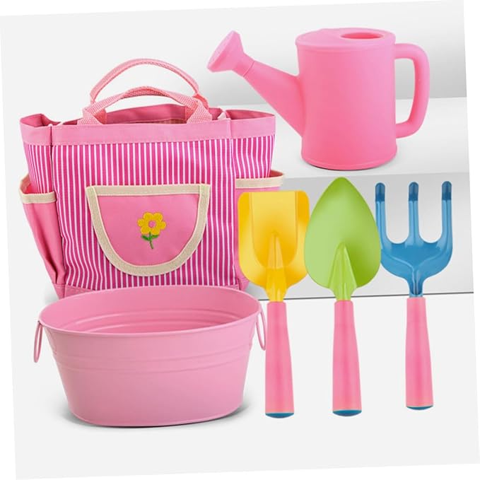 Yardwe 1 Set Mini Gardening Tools for Vegetable Planting Kit with Rake and Shovel Lightweight and Outdoor for Family Fun and Parent Interaction