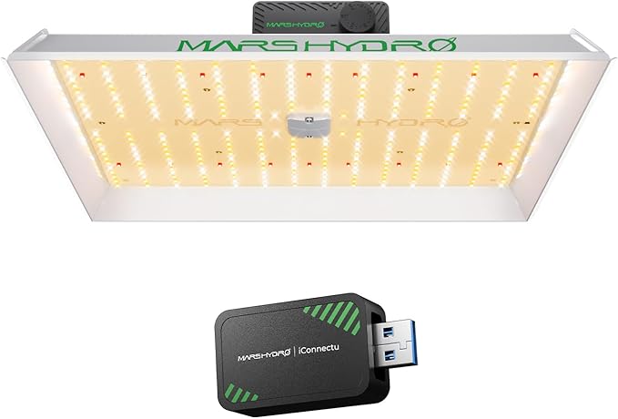 MARS HYDRO TS1000 150W LED Grow Light for Indoor Plants Dimmable Lights Daisy Chain Full Spectrum Growing Lamps for in 2x2/3x3 Grow Tent and iConnectu Controller