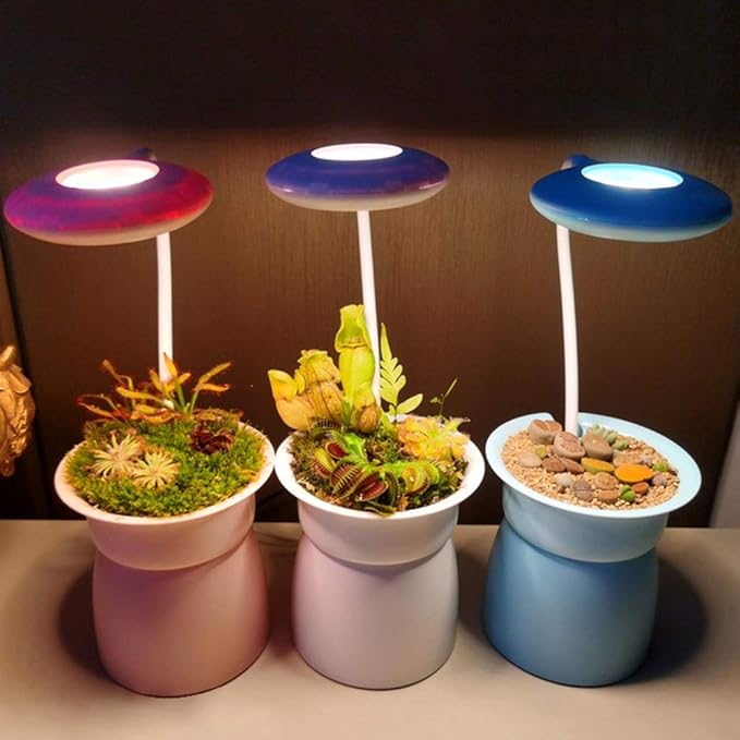 Lampada da scrivania Usb Full Spectrum Led Grow Light 7W Fill Light Of Dimming Timing Clip impermeabile Luce per piante Crescita superiore delle piante per fiori da interno (Colore : Rosa)