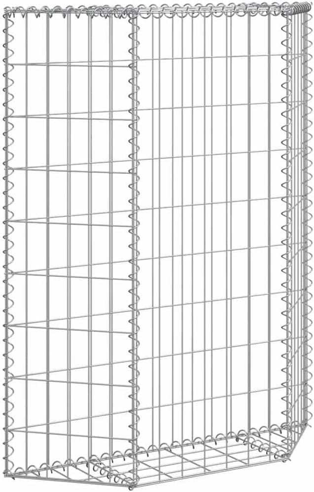 Gabion Raised Garden Bed Silver Galvanized Steel Trapezoidal Outdoor Planter Box 31.5x31.5x39.4 Inch Weatherproof Metal Planters for Outdoor Plants