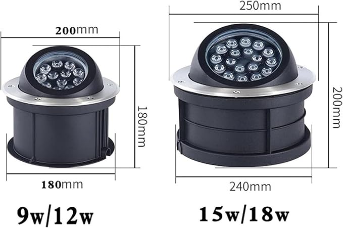 RGB Color Recessed Floor Lamp - Adjustable Angle Outdoor LED Spotlight Ground LED Landscape Lights IP67 Waterproof Garden Ground Angle Oblique Spot Light for Garden Landscape Lighting
