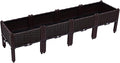 Raised Garden Beds 4-Raised Garden Planter Boxes with Drainage Holes and Raised Legs 15.35in Floor Standing Outdoor Polypropylene Elevated Planter Boxes Waterproof Press Strips Brown
