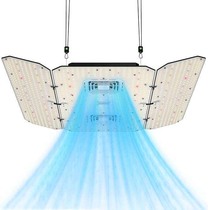 VIVOSUN AeroLight Wing AW400SE LED Grow Light 400W with Integrated Circulation Fan App Compatible Used with Growhub Controller E42A/E25 to Achieve More Functions for 4x4/5x5 Grow Tent