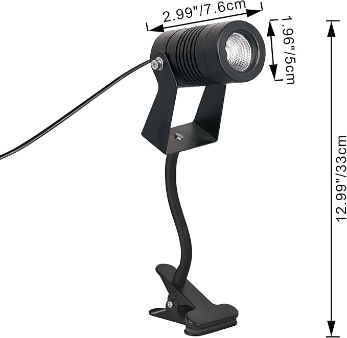 Kiven IP65 Waterproof LED Landscape Up Down Ligh Mini Decorative Spotlight Lamp with Plug-in Cord and Timer for Indoor Outdoor Yard Plants Advertising Board (3W Warm White)-HWD0158