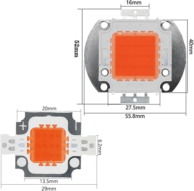 Plant Grow LED High Power LED Chip 10W=DC12-14V Full Spectrum Grow 380-840NM DC30-32V=20W 30W 50W 100W DIY Light Plant Lamp Bead(50W DC30-32V)