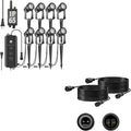 SUNTHIN 8 Pack Landscape Lighting with Dusk to Dawn Sensor Controller Bundle with 2pcs 6.5FT Extension Cord