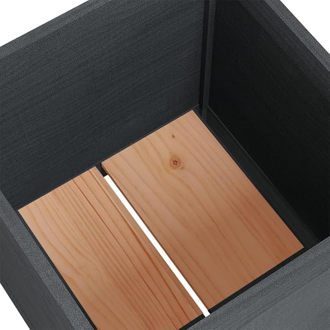 Garden Planter Raised Garden Bed Planter Boxes Outdoor Suitable for Flowers Restaurants Backyard Patios Gray 19.7x19.7x19.7 Solid Wood Pine