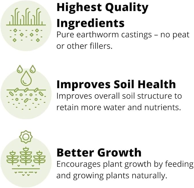 Earth Science – Earthworm Castings – Premium Plant Fertilizer for Indoor &amp Outdoor Plants – Soil Enhancer for Vegetable Gardens 12lb